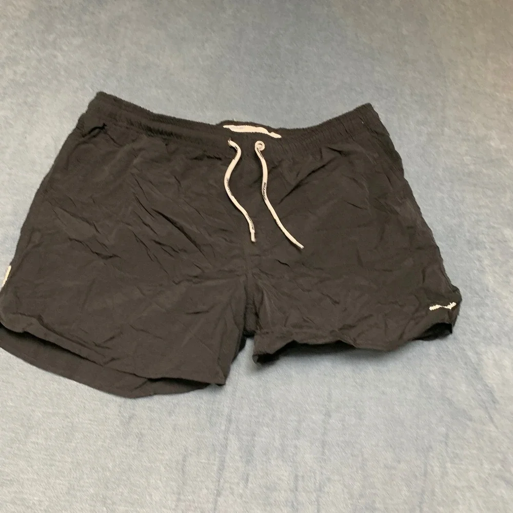 Maamgic Swim Shorts Mens 2XL Black Stretch Slash Pocket Drawstring Summer Wear